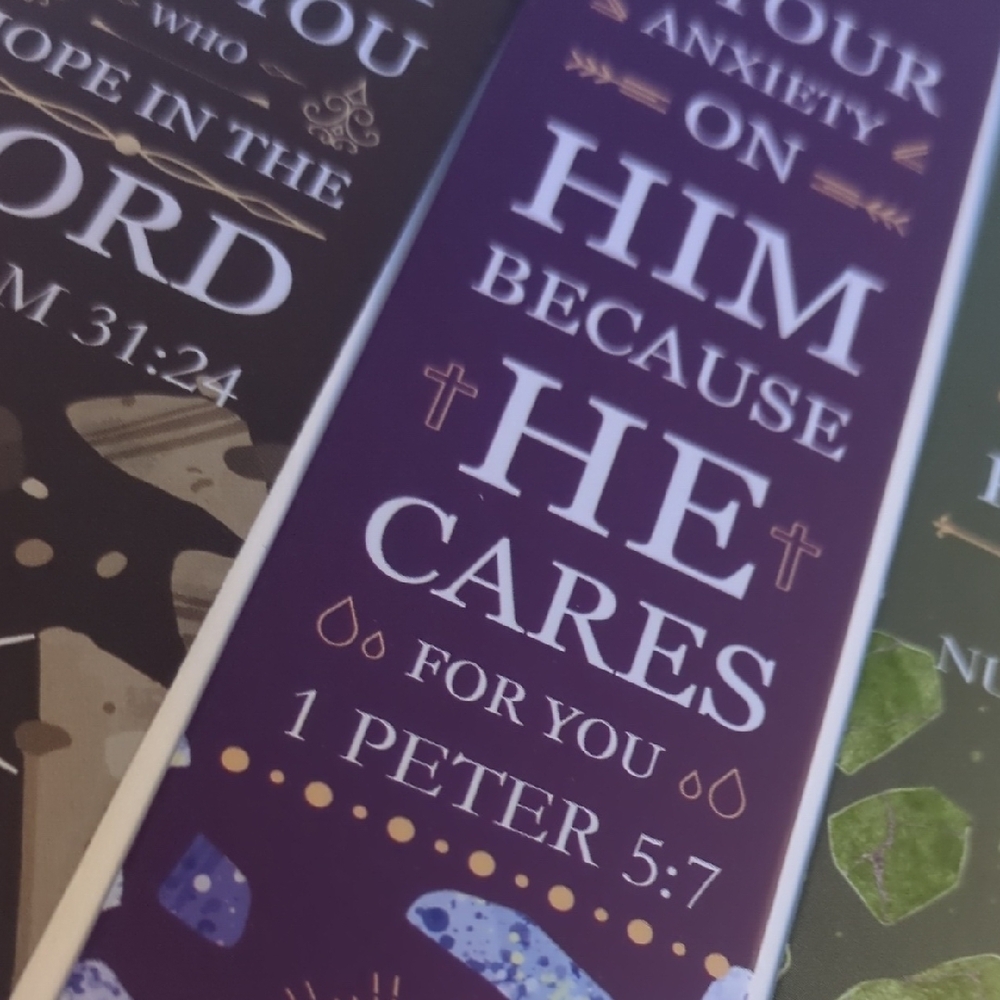 Christian Inspirational Bookmark Set with Tassels Set Of 3 - Picture 2 of 5